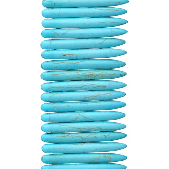 Reconstituted Turquoise Spike Beads, 40mm by Bead Landing&#x2122;